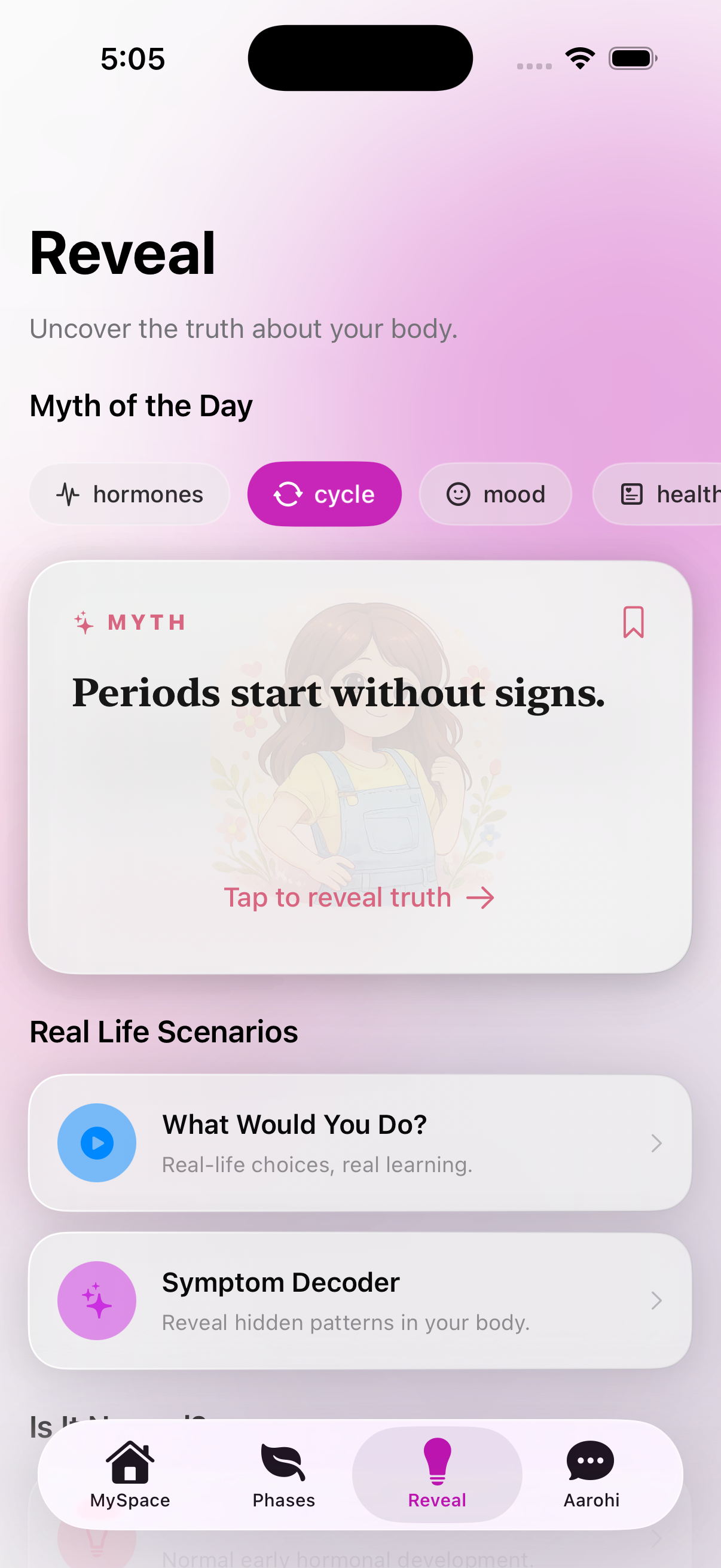 Myth Reveal Interface